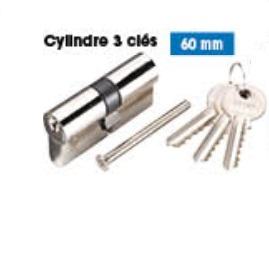 CYLINDRE LAITON NICKELE 60MM