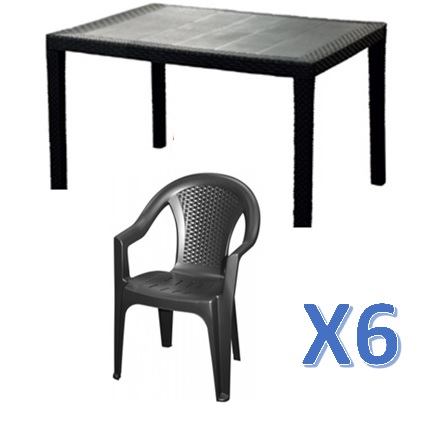 TABLE PRINCE/6XCHAISE ISCHIA GRP1086