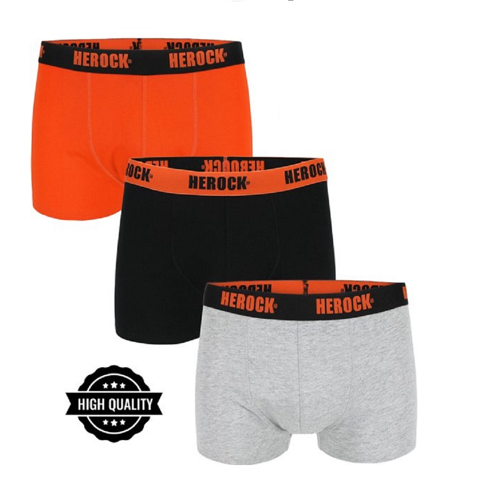 BOXER NOIR/ORANGE/GRIS L/XL 3P